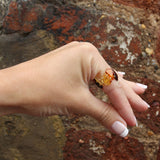 Baltic Amber Stretch Ring - Little Triangles