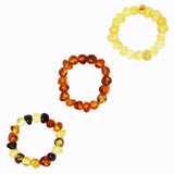 Baltic Amber Stretch Rings - Round Beads