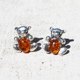 Honey Baltic Amber Studs - Teddies