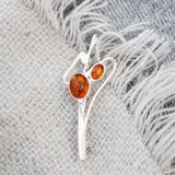 Elegant Baltic Amber Brooch