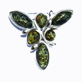 Elegant Brooch Design Set With 6 Baltic Amber Pieces
