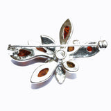 Beautiful Brooch Decorated With Drops Of Amber