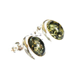 Oval Baltic Amber Studs