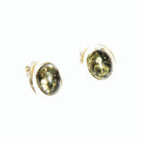 Oval Baltic Amber Studs