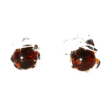 Little Honey Amber Dot Silver Studs