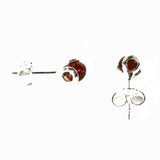 Little Honey Amber Dot Silver Studs