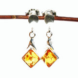 Baltic Amber Earrings - Rhombus
