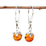 Honey Baltic Amber Earrings - Berries