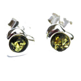Baltic Amber Silver Studs - Hearts