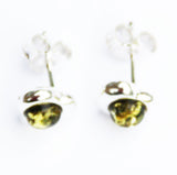 Baltic Amber Silver Studs - Hearts