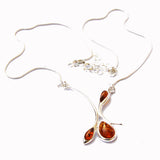 Graceful Amber Sterling Silver Necklace