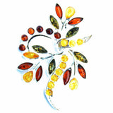 Baltic Amber Pendant - Autumn Bouquet