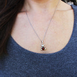 Baltic Honey Amber Silver Pendant - Teddy Bear, 925 sterling silver