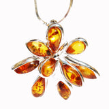 Stunning Baltic Amber Pendant - Flower
