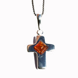 Baltic Amber Silver Pendant Cross