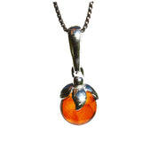 Honey Baltic Amber Pendant - Berry