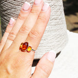 Classic Baltic Amber Ring - Triple Oval