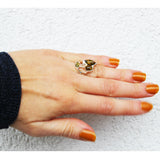 Lovely Modern Design Amber Ring