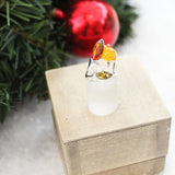 Lovely Modern Design Amber Ring