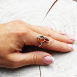 Double Baltic Amber Stone Ring Design