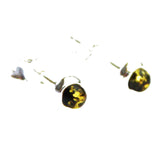 Little Green Baltic Amber Studs - Dots