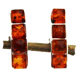 Adorable Baltic Amber Silver Studs - Lines
