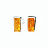 Honey Baltic Amber Rectangular Studs