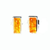 Honey Baltic Amber Rectangular Studs