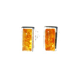 Honey Baltic Amber Rectangular Studs