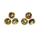Baltic Amber Silver Studs - Trio