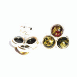 Baltic Amber Silver Studs - Trio
