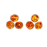 Baltic Amber Silver Studs - Trio
