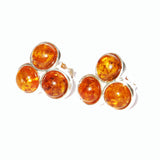 Baltic Amber Silver Studs - Trio