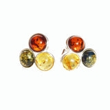 Baltic Amber Silver Studs - Trio