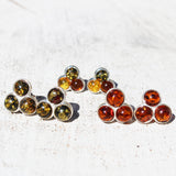 Baltic Amber Silver Studs - Trio