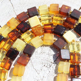 Elegant & Delicat Mixed Amber Necklace - Square