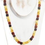 Elegant & Delicat Mixed Amber Necklace - Square