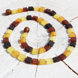 Elegant & Delicat Mixed Amber Necklace - Square