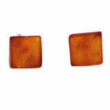 Baltic Amber Studs - Squares