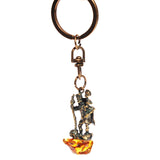 Wise Owl and Amber Tumble Keyring