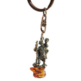 Turtle and Amber Tumble Keyring