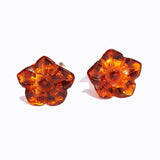 Honey Amber Flower Studs - Daffodils