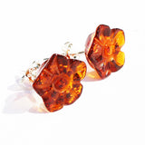 Honey Amber Flower Studs - Daffodils