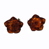 Honey Amber Flower Studs - Daffodils