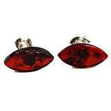 Marquise Shape Amber Stud Earrings