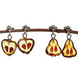 Baltic Honey Amber Studs 'Pears' and 'Apples'