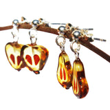 Baltic Honey Amber Studs 'Pears' and 'Apples'