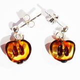 Baltic Honey Amber Studs 'Pears' and 'Apples'