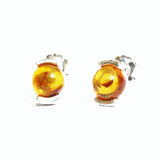 Honey Baltic Amber Stud Earrings