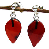 Baltic Amber Dangly Stud Earrings - Leaves